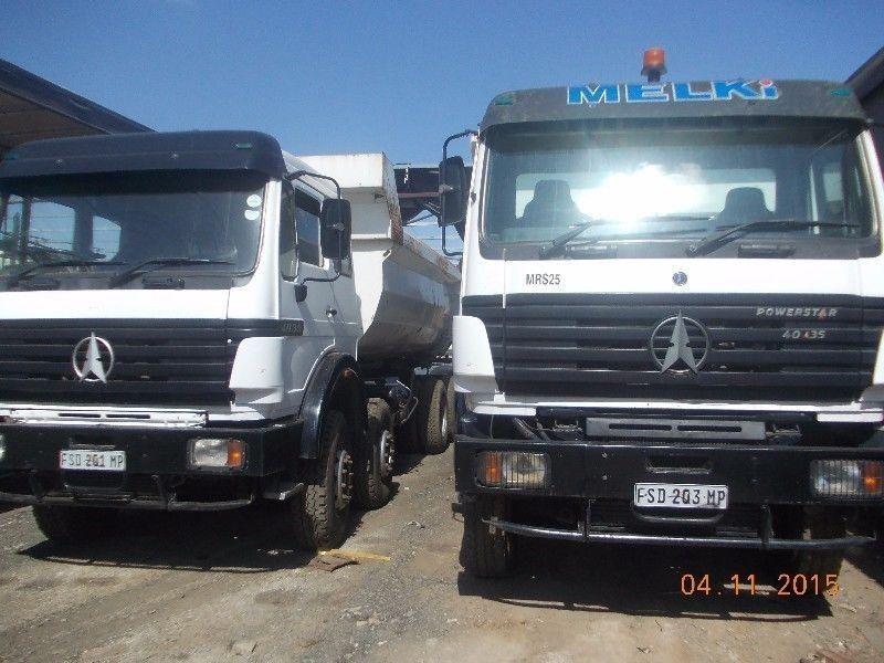 m/benz twinsteer tipper for sale