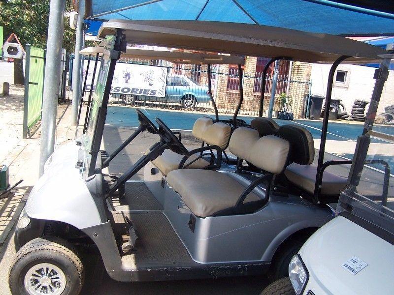 Six Electric and one petrol Golf Carts for sale