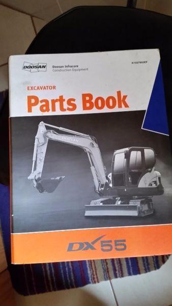 Doosan dx 55 maintenance manual and parts book