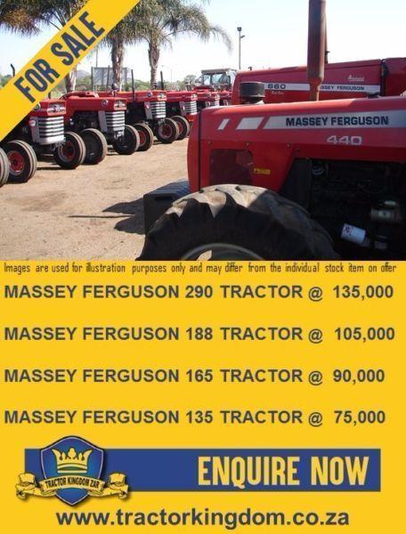 Wide Range of Massey Ferguson Tractors for sale