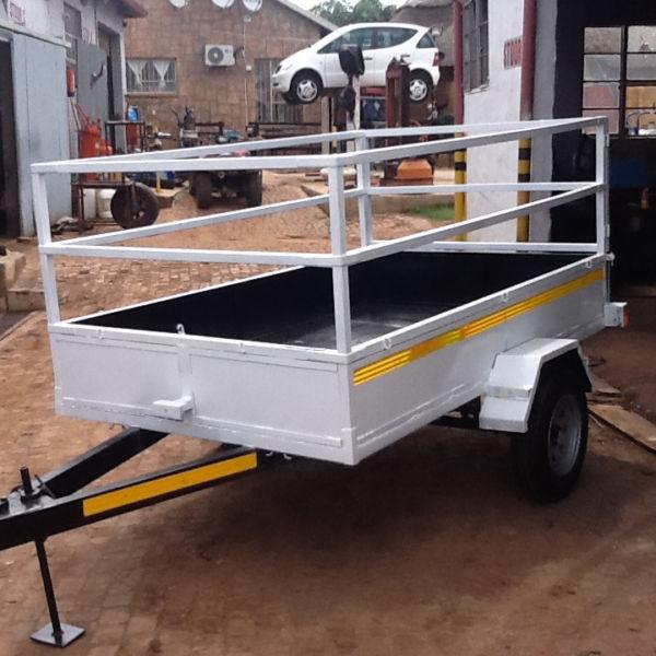 utility trailer with railings