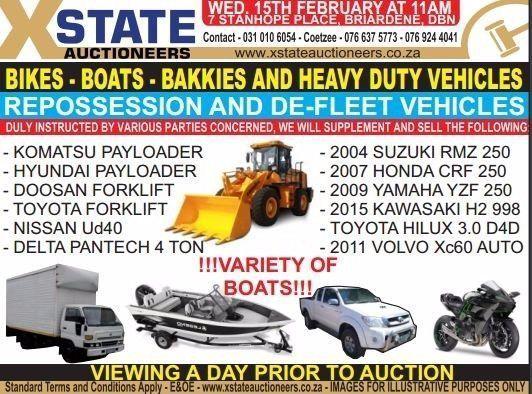 On Auction - Trucks, Forklifts,,Boats,Buses and Bikes