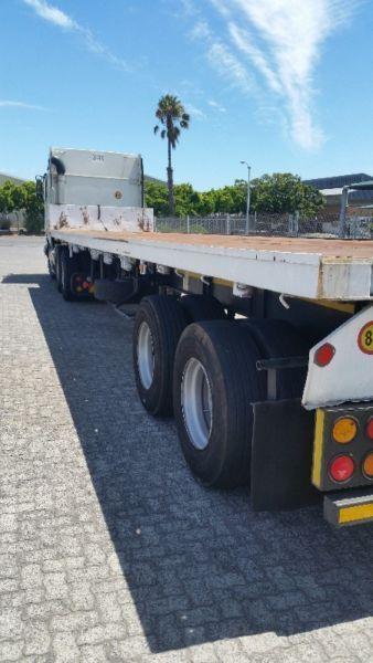 1999 12m and 2002 6m flatdeck trailer combination