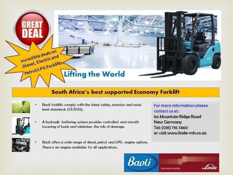 Forklift Specials on Brand New Baoli Forklifts
