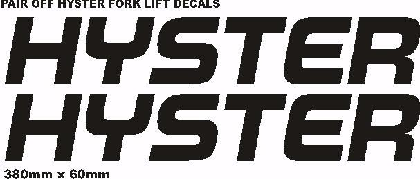 Pair of Hyster cover or mast decals vinyl stickers