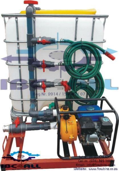 1000l Liter Water Pump & Transport / Fire Fighter - STEEL PLATED 1000lt litre tank/tenk