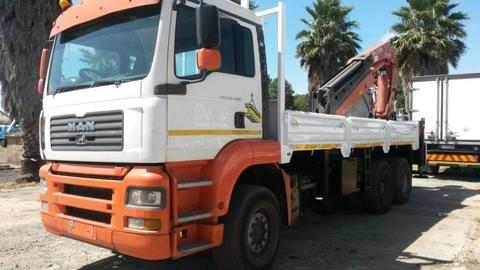 MAN 33-480 WITH 30 TON CRANE AND DROPSIDE