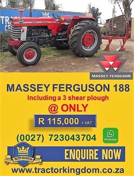 Pre-owned Massey Ferguson 188 Tractor + 3 Shear Plough