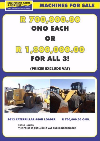 Caterpillar 980H & 966H for sale