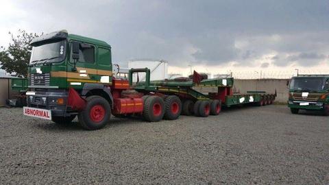Used MAN Truck with 100 Ton Folding Gooseneck Lowbed Trailer for sale