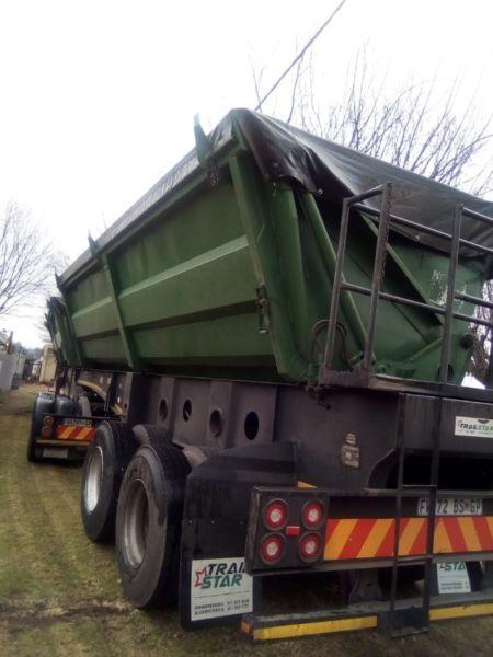 36 TON SIDE TIPPER TRAILER TO RENT CONTACT ME FOR MORE INFORMATION 0768372075
