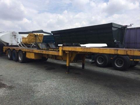 Used 1991 Henred Fruehauf Tri Axle Stepdeck Lowbed Trailer for sale