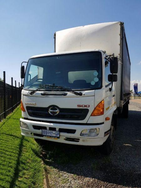 2008 Hino 500, 15-258 tautliner truck with trailer