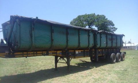 Top Trailers, SA Truck Bodies and Burg 34 Ton Interlink Side Tipper Trailers and Tri-axle Twin Bin