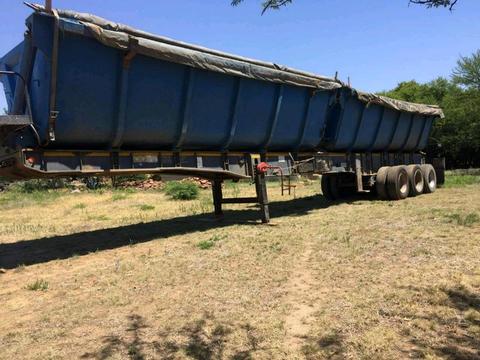 SA truck body tri axle interlink side tipper trailer