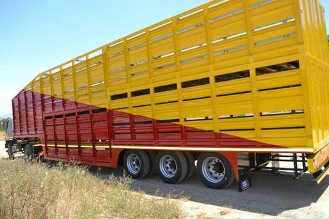 Double Deck Livestock Trailer with belly-box 